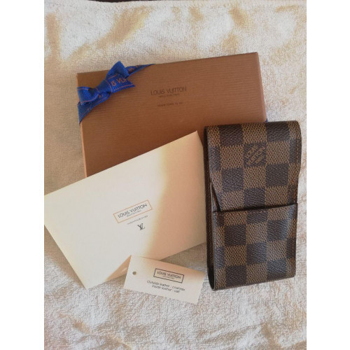 Louis Vuitton Etui Damier Tobacco Cigarette Case Ribbon with Box
