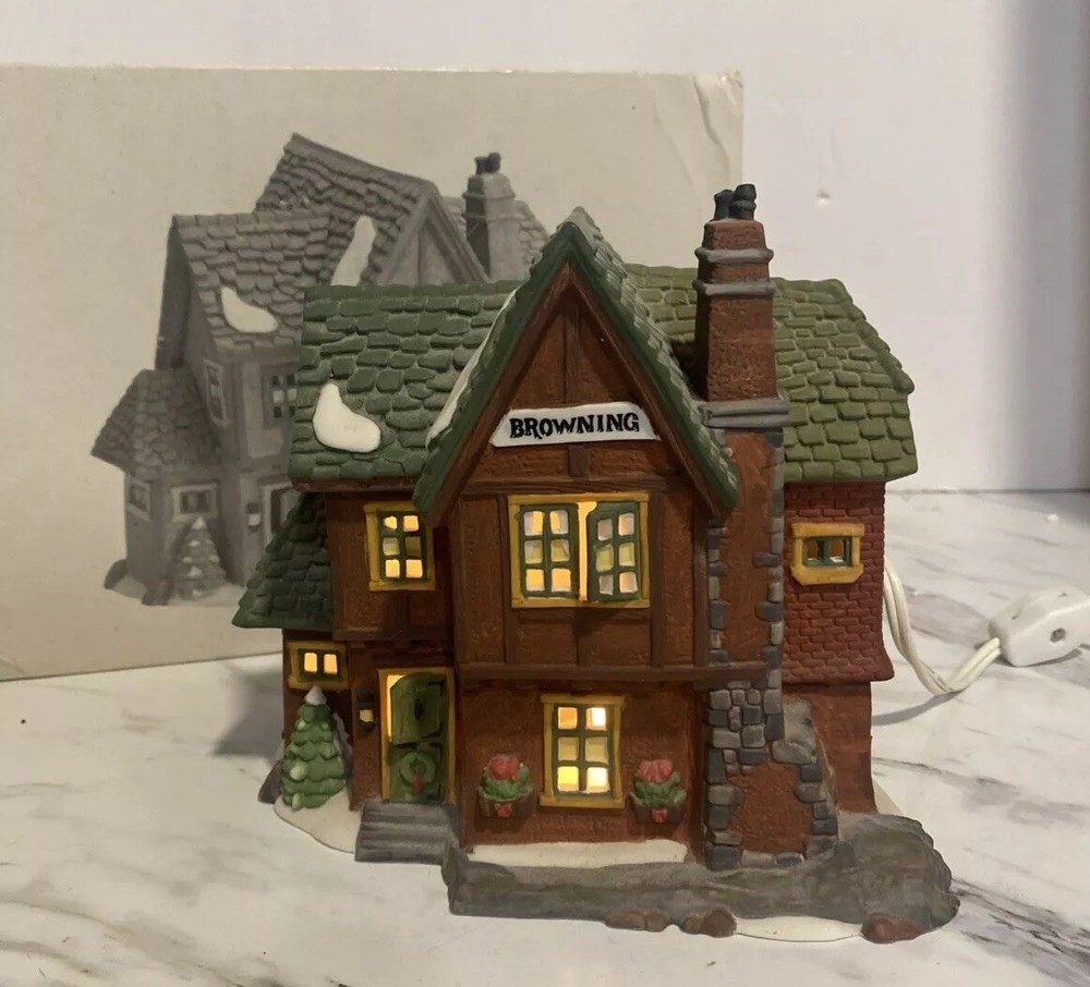 Dept 56 Dickens Village Browning Cottage 1994 #5824 Vintage Collectible READ DESC