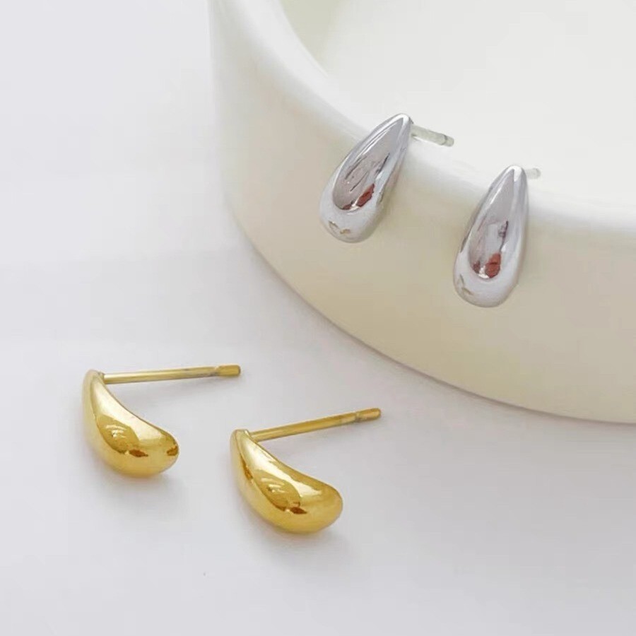 Women 316L Stainless Steel Silver Gold Teardrop Stud Earrings 5x10mm Gift PE64