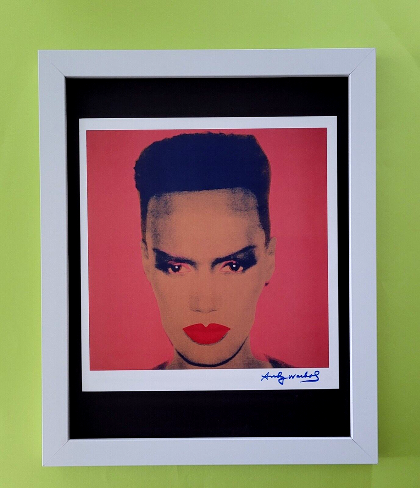 Andy Warhol 1984 Signed Pop Art Print with Grace Jones Framed Ready to Hang-image