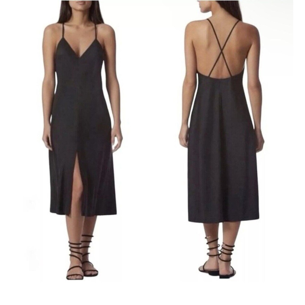 Avec Les Filles Women's Strappy Black Cross Back Dress Size S NWT $175