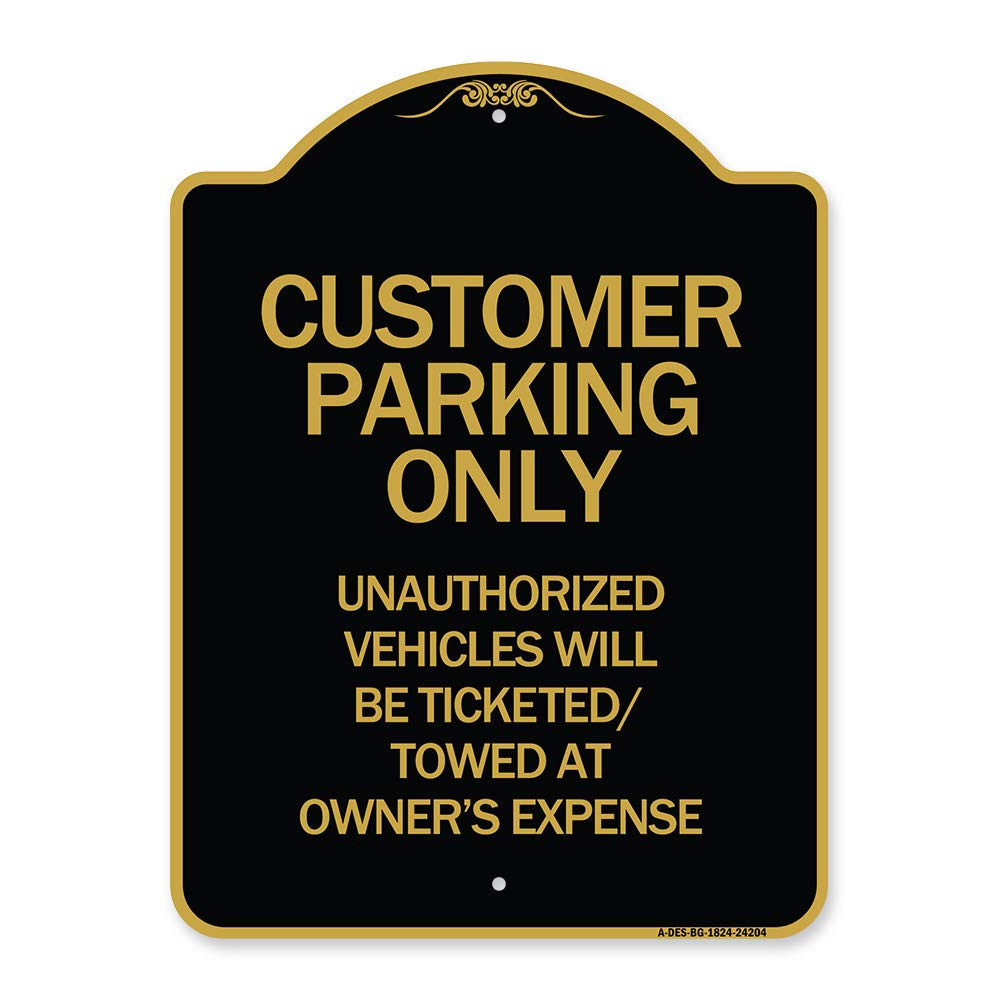 Designer Series Sign - Customer Parking Only, Unauthorized Vehicles Will Be T...-image