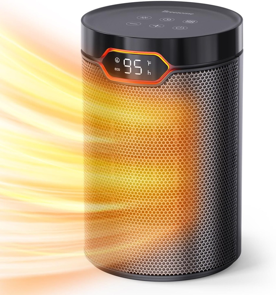 1500W Ceramic Space Heater Portable Electric Heaters with Thermostat & 24H Timer