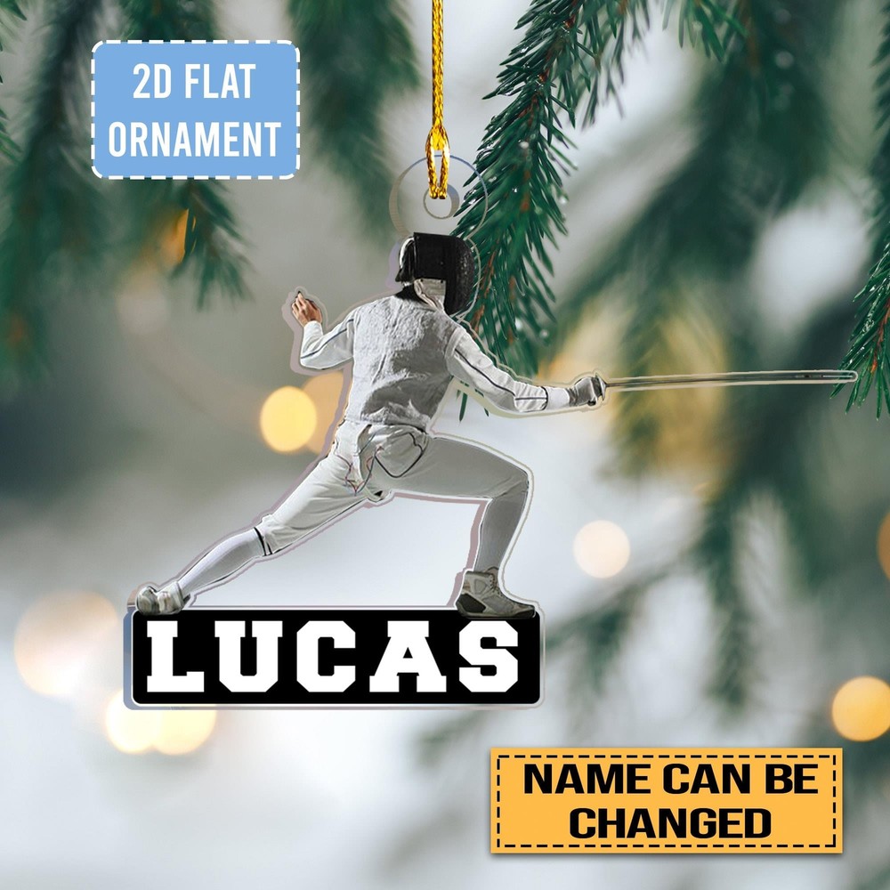 Custom Personalized Fencing Ornament   Acrylic 2D Ornament  Custom Name For Fenc