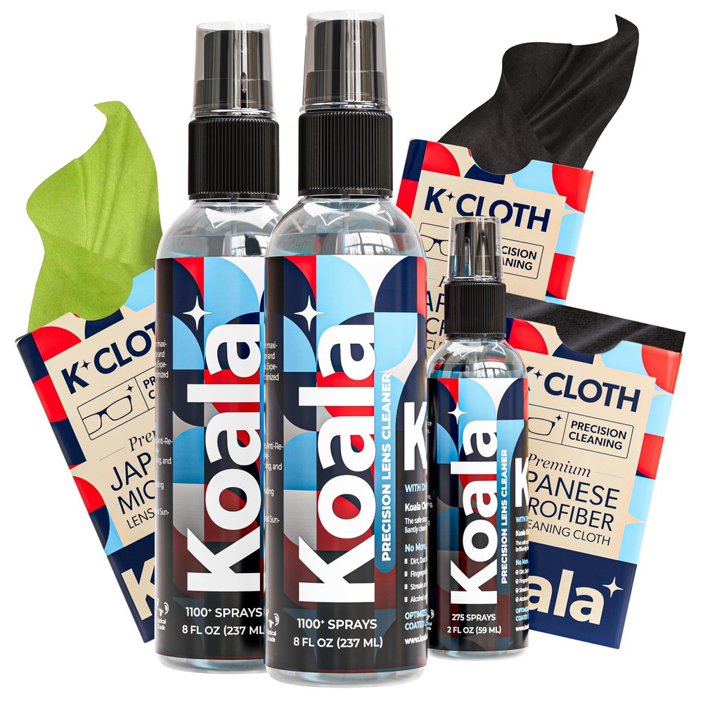 Koala 2x 8oz + 1x 2oz Lens Cleaner Spray Kit for Glasses
