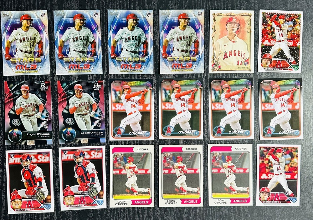 Logan O’Hoppe Collection 18 Cards: Rookie RC M/NM Los Angeles Angels M/NM