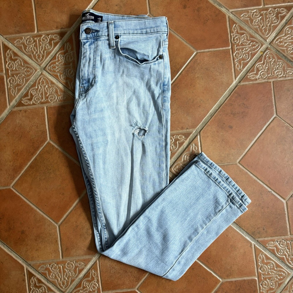Hollister Men’s Light Wash Slim Straight Denim Jeans w30 L30