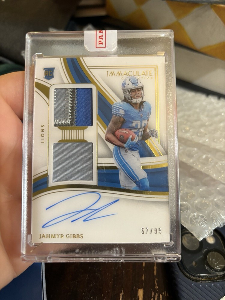2023 Panini Immaculate Collection Jahmyr Gibbs RPA On Card Auto 57/99