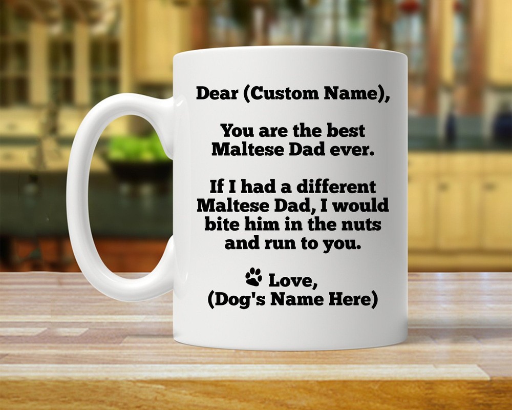 Maltese Dad Maltese Gift Personalized Maltese Gift Custom Maltese Gift Maltese