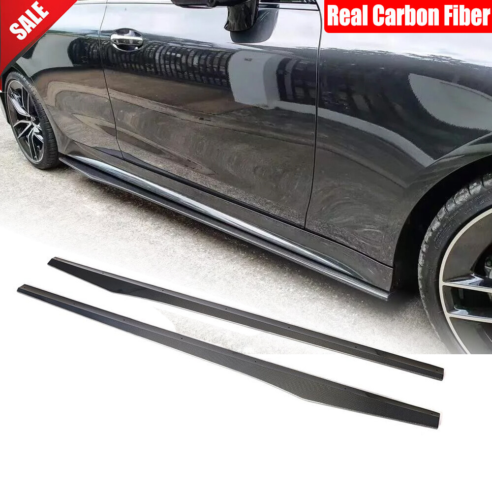Real Carbon Side Skirts Lip Extension For Benz C257 CLS400 CLS550 CLS53 2018UP