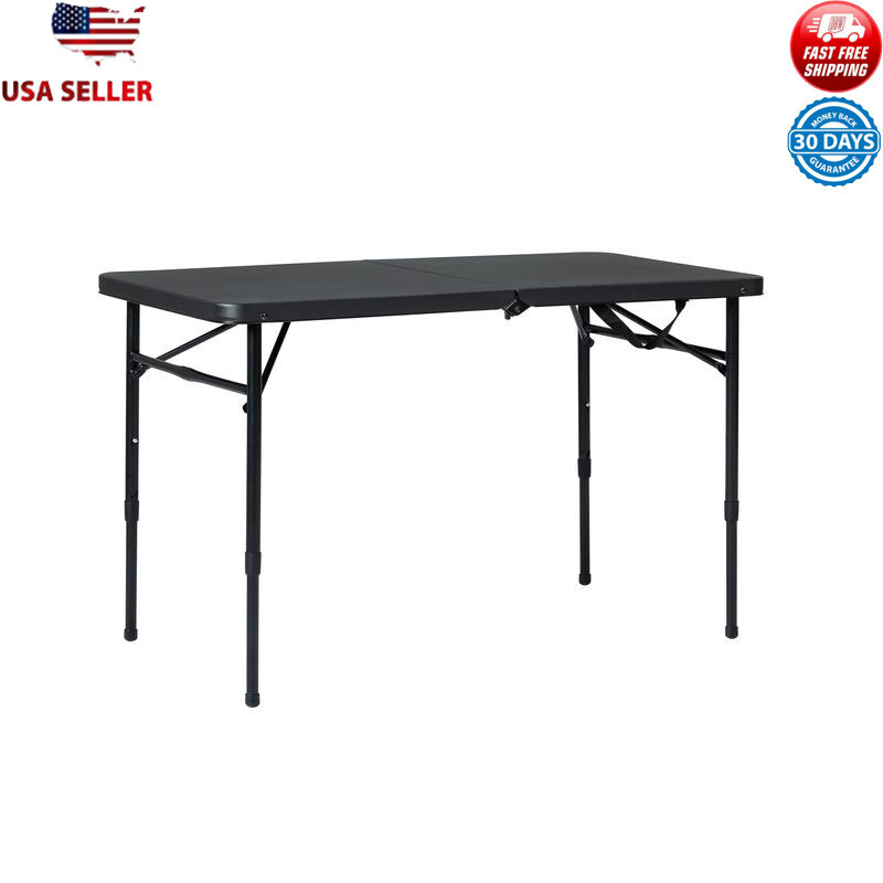 Adjustable Height Foldable Table for Indoor Outdoor Use Compact Easy Storage