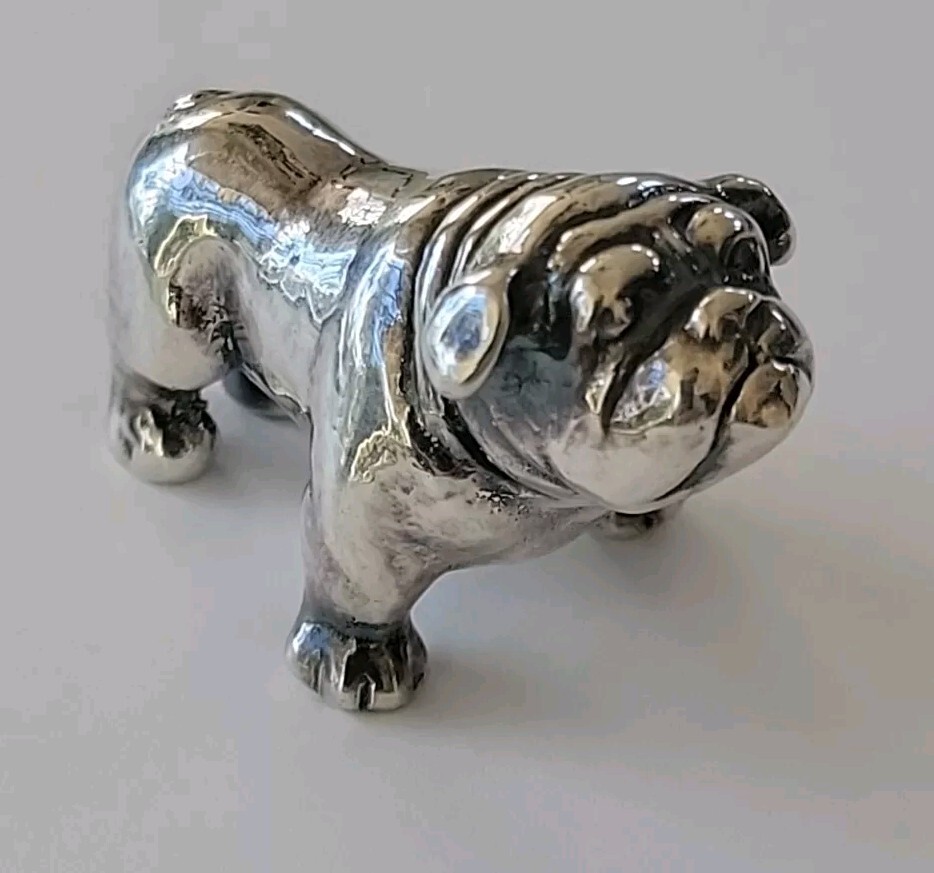 Vintage Sterling Silver 925 Bulldog Dog Decorative Figurine