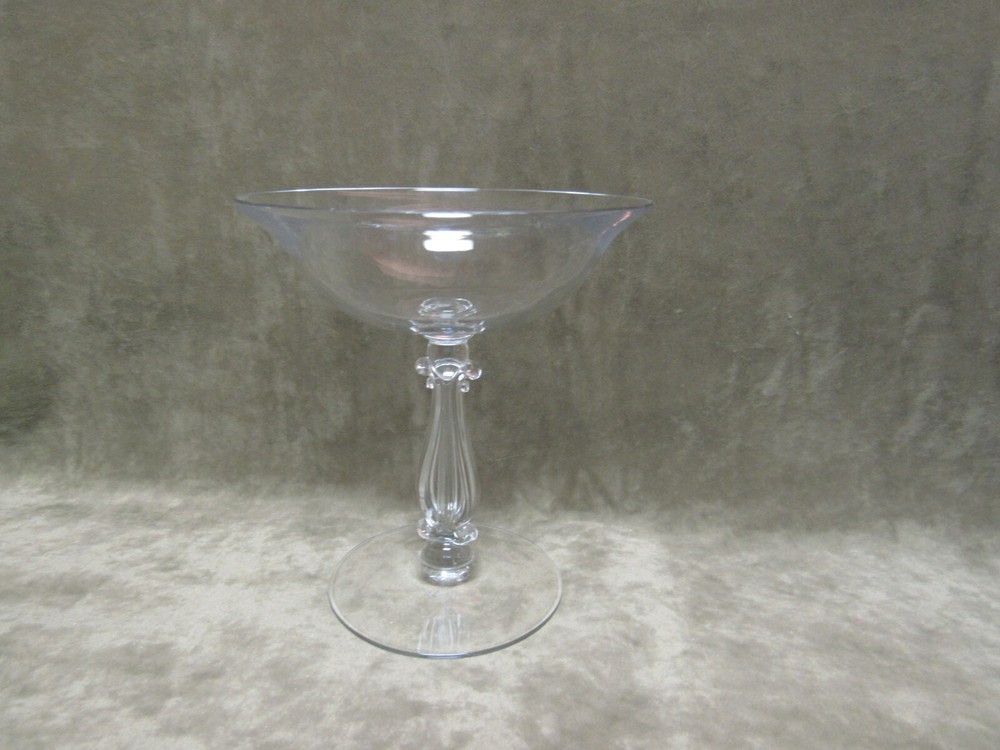 Vintage 1930s Cambridge Glass Stradivari Regency Clear Compote Dish