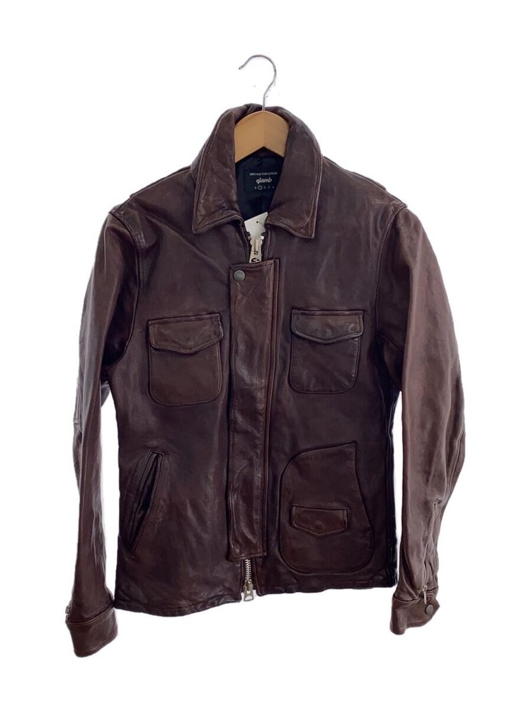 Glamb Brown Sheepskin Leather Jacket Gb0318 Jkt05 Style 1286
