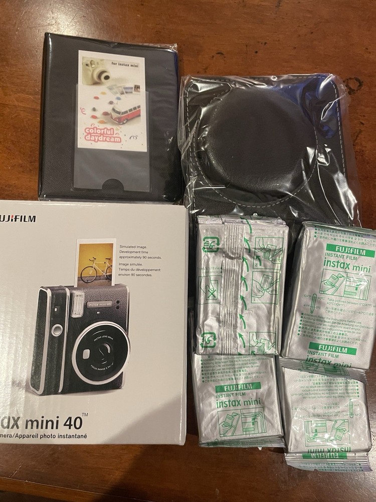 Fujifilm Instax Mini 40 Instant Camera with Case & 40 Film Sheets New Open Box