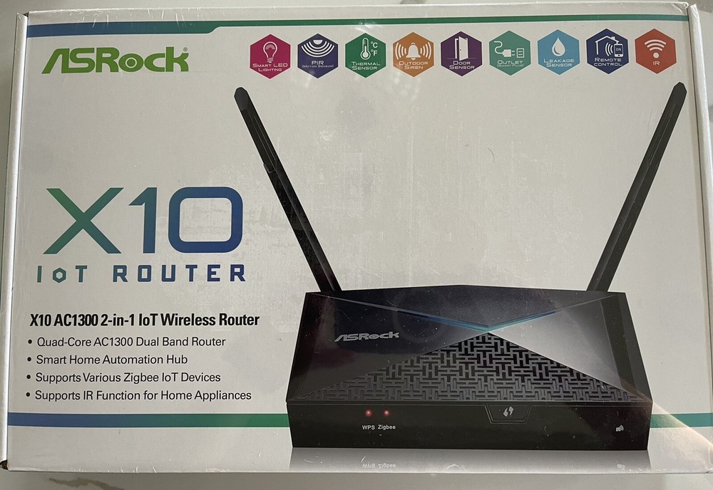 ASRock X10 AC1300 2-in-1 IoT Wireless Router Smart Home Automation ZigBee & IR-image