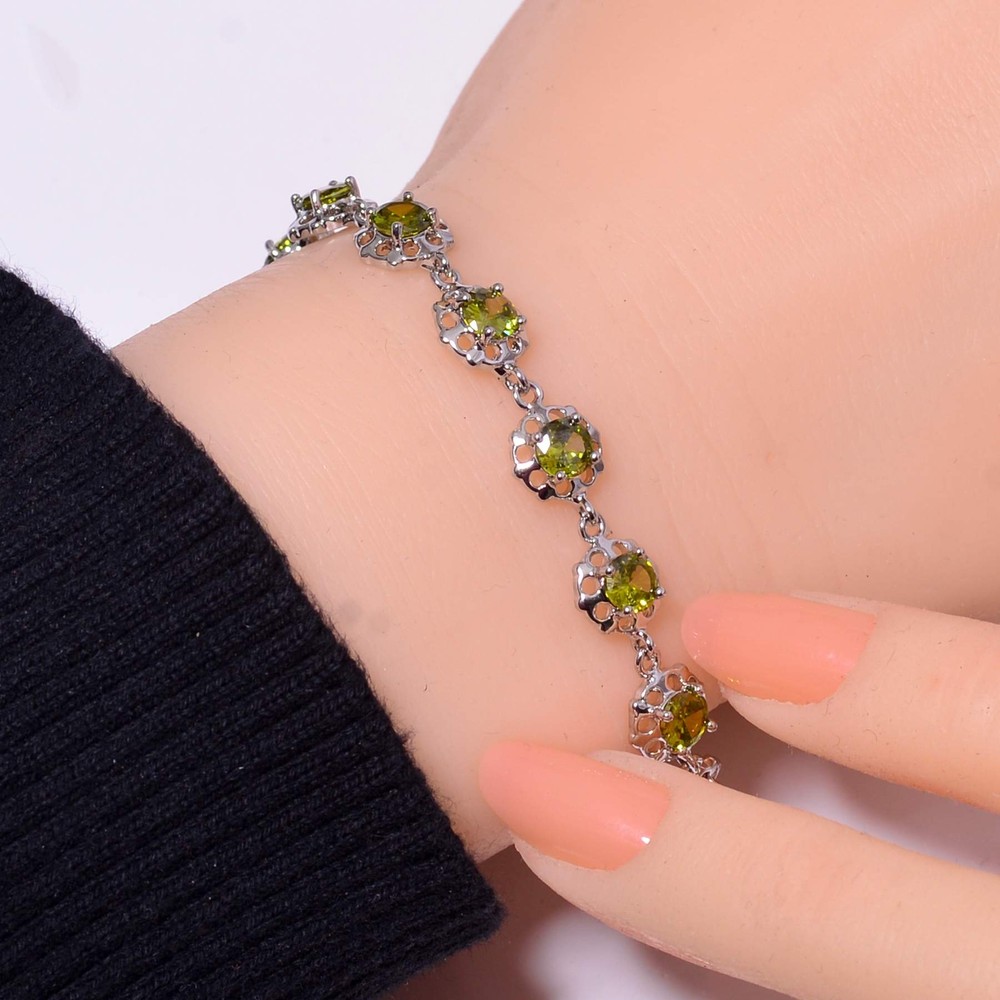 Peridot 925 Sterling Silver Tennis Bracelet 7.99