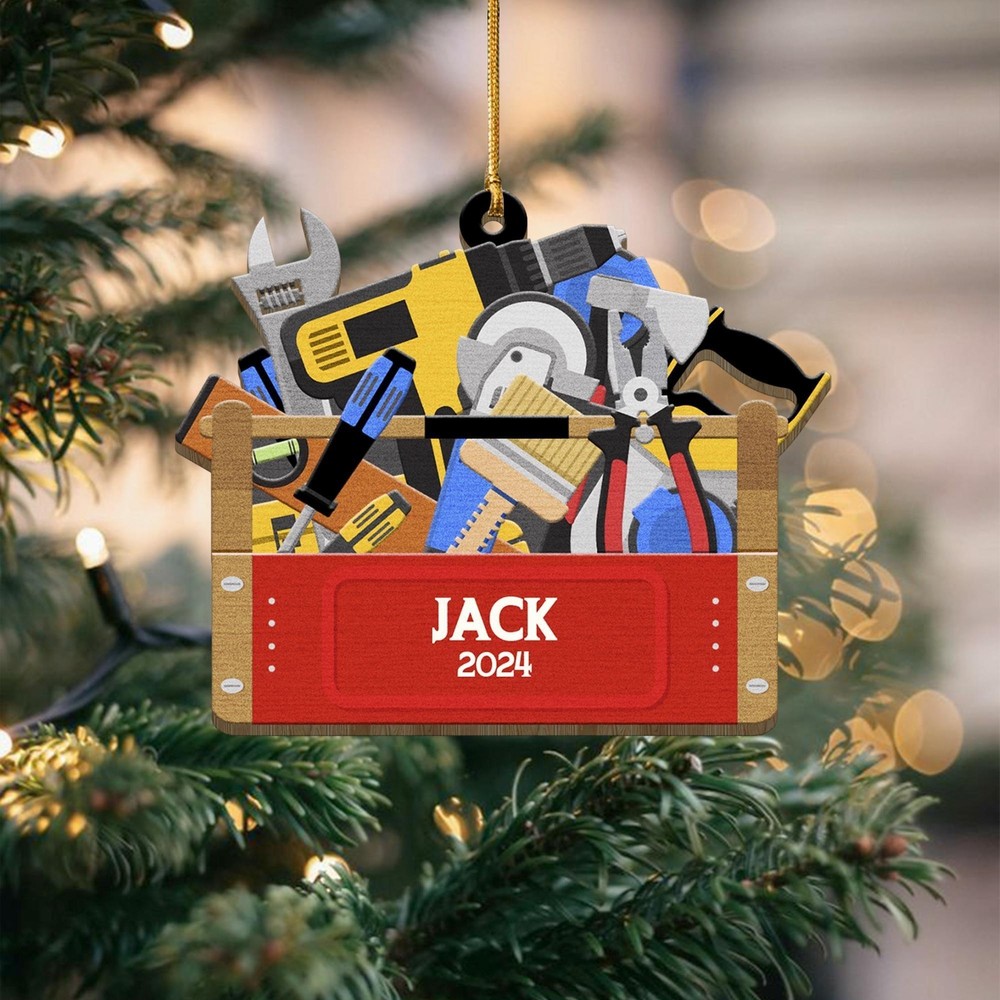 Tool Box Ornament  Tool Set  Contractor 2D Ornament  Husband Xmas Gift  Personal