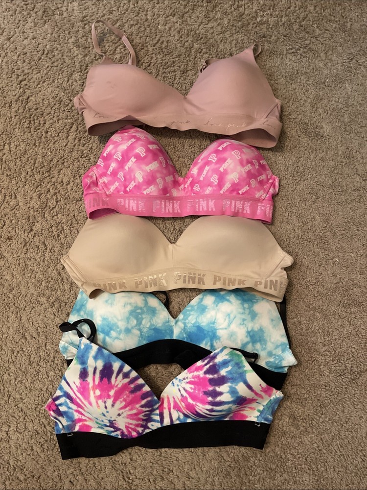 Pink Bras Set Of 5 No Wire Bra Size 34 C