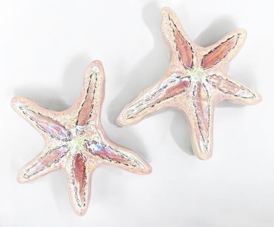 2 Blue Sky Clayworks Starfish Pink Wall Decor Sea Life Beach Ocean Y2K 2000 Vtg