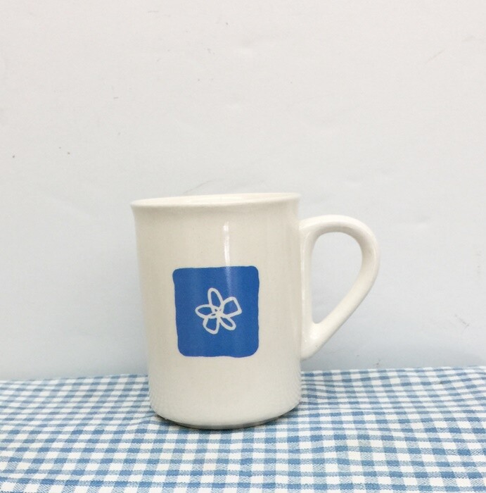Retro Blue Mid-Century Coffee Tea Hot Chocolate Mug Made in Romania