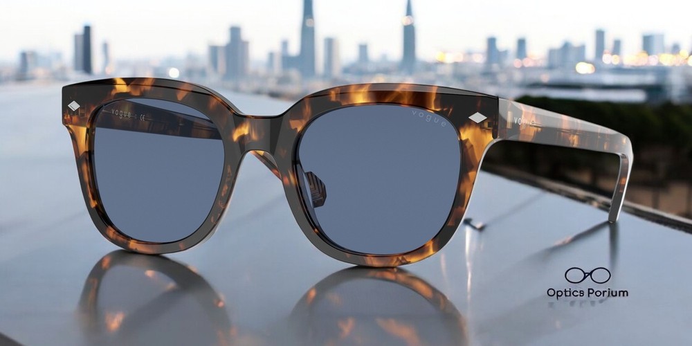 VOGUE VO5408S Havana Honey Dark Blue 49mm Men's Sunglasses