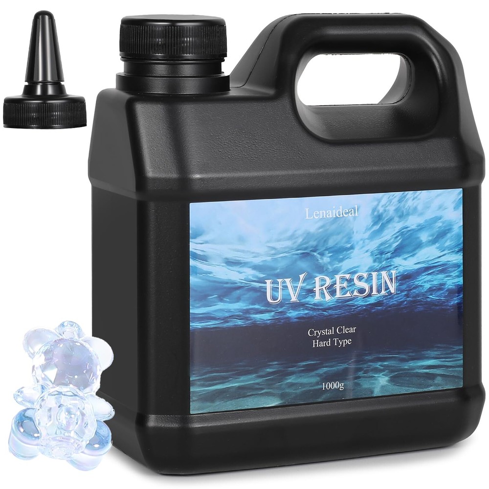 Crystal Clear Fast-Cure Low Odor UV Epoxy Resin 1000g for Jewelry Making