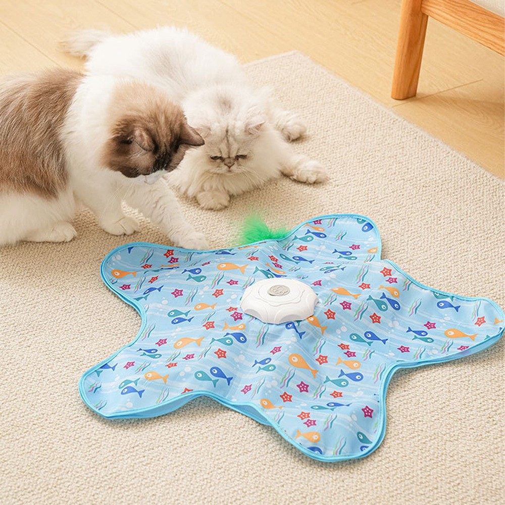 Rechargeable Cat Toys, 2 in 1 Hide and Seek Game Interactive Cat Toy, Movable...