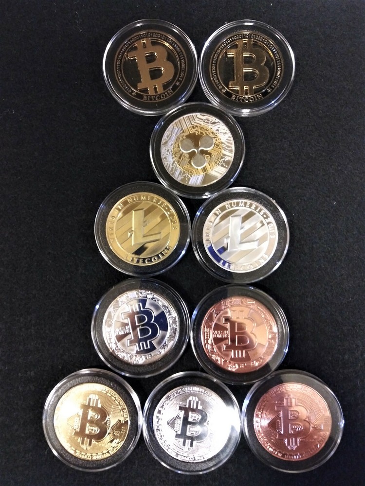 10 Cryptocurrency Commemorative Coins Like Bitcoin Gold Plated Rose Gold Silver-image