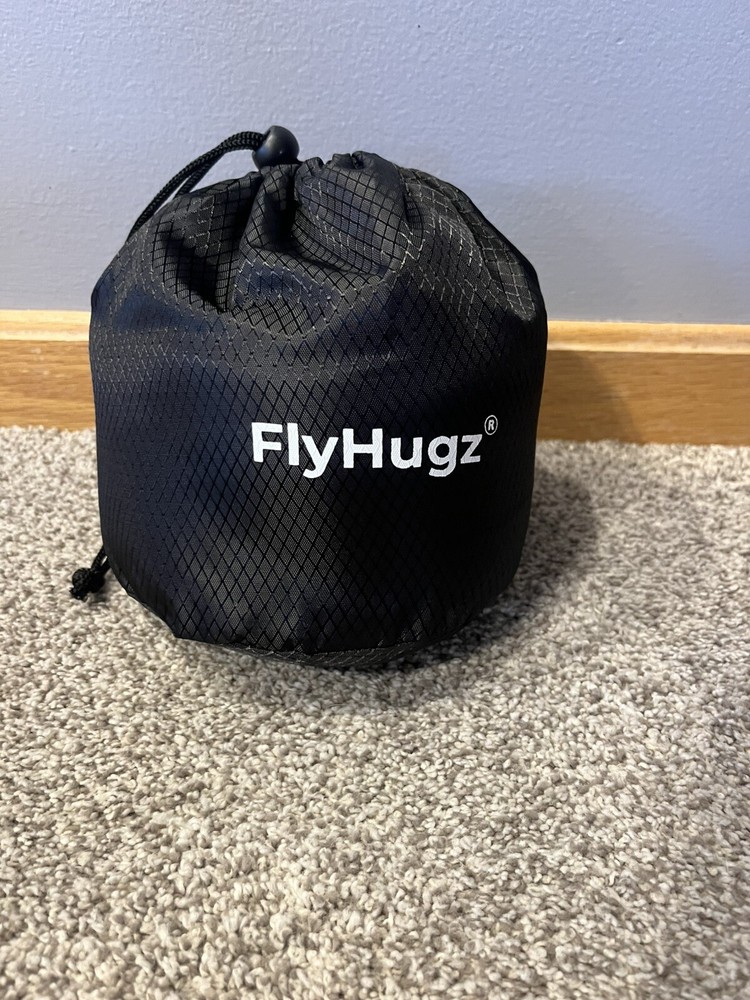 FlyHugz Memory Foam Neck Travel Pillow for Airplane Comfort