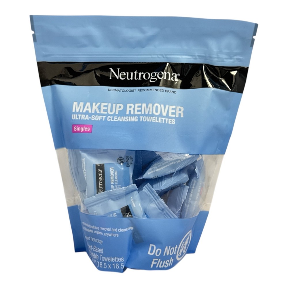 Neutrogena Makeup Remover Ultra-Soft Cleansing Towelettes Singles -20 Towelettes
