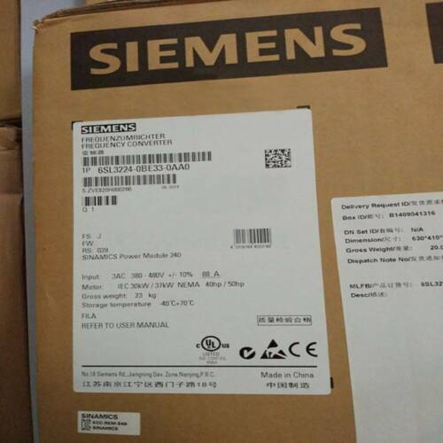 SIEMENS 6SL3224-0BE33-0AA0 G120 PM240 Power Module Inverter Drive