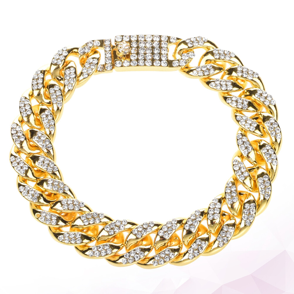 Elegant European Wedding Golden Rhinestone Bracelet for Men