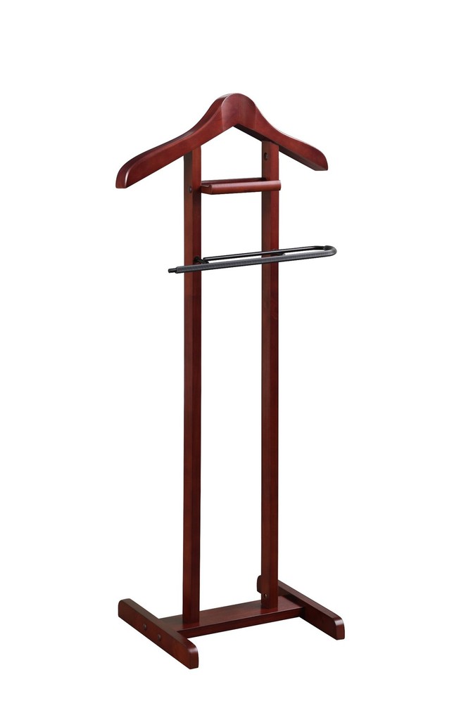 Lancaster Suit Valet Stand with Tray Contour Hanger and 17-Inch Trouser Bar VL16141
