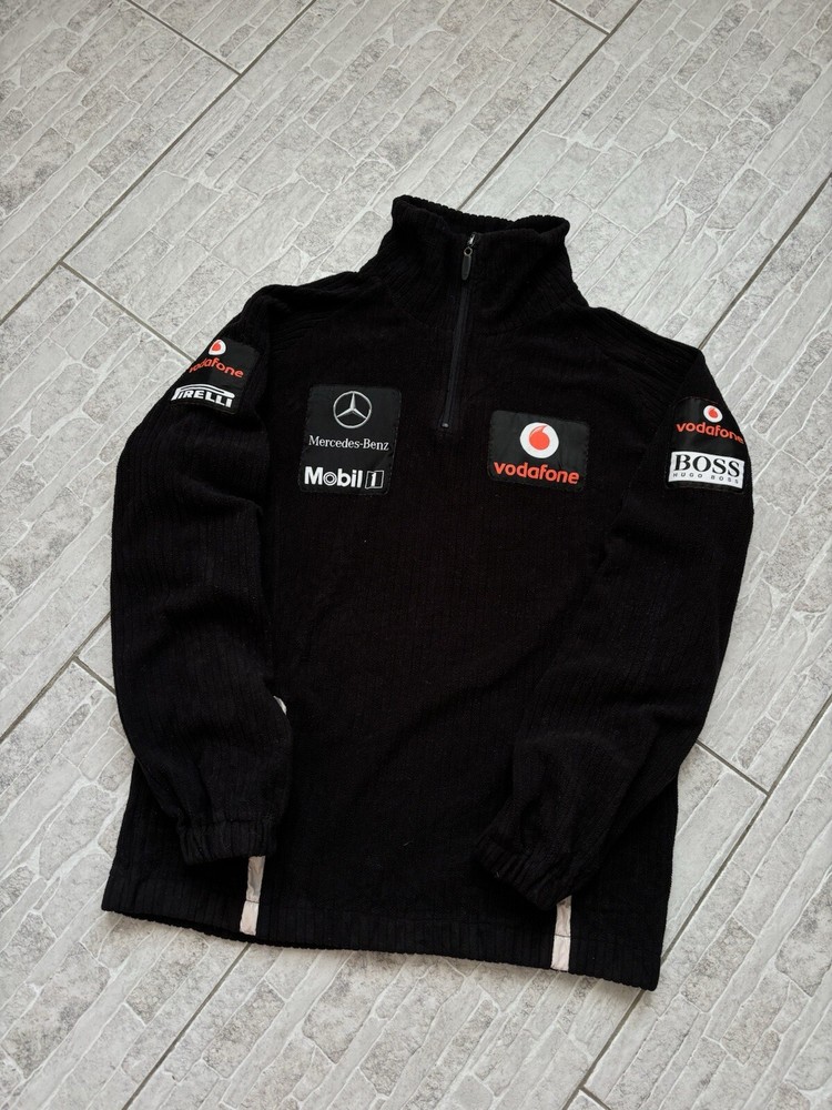 McLaren Mercedes Hugo Boss 1/4 Zip Jumper M Fleece Pullover F1 Racing Vodafone