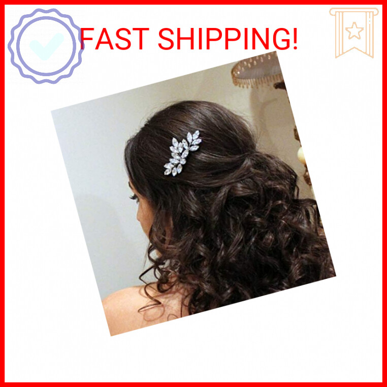 JAKAWIN Crystal Rhinestone Bridal Hair Comb for Wedding Elegance