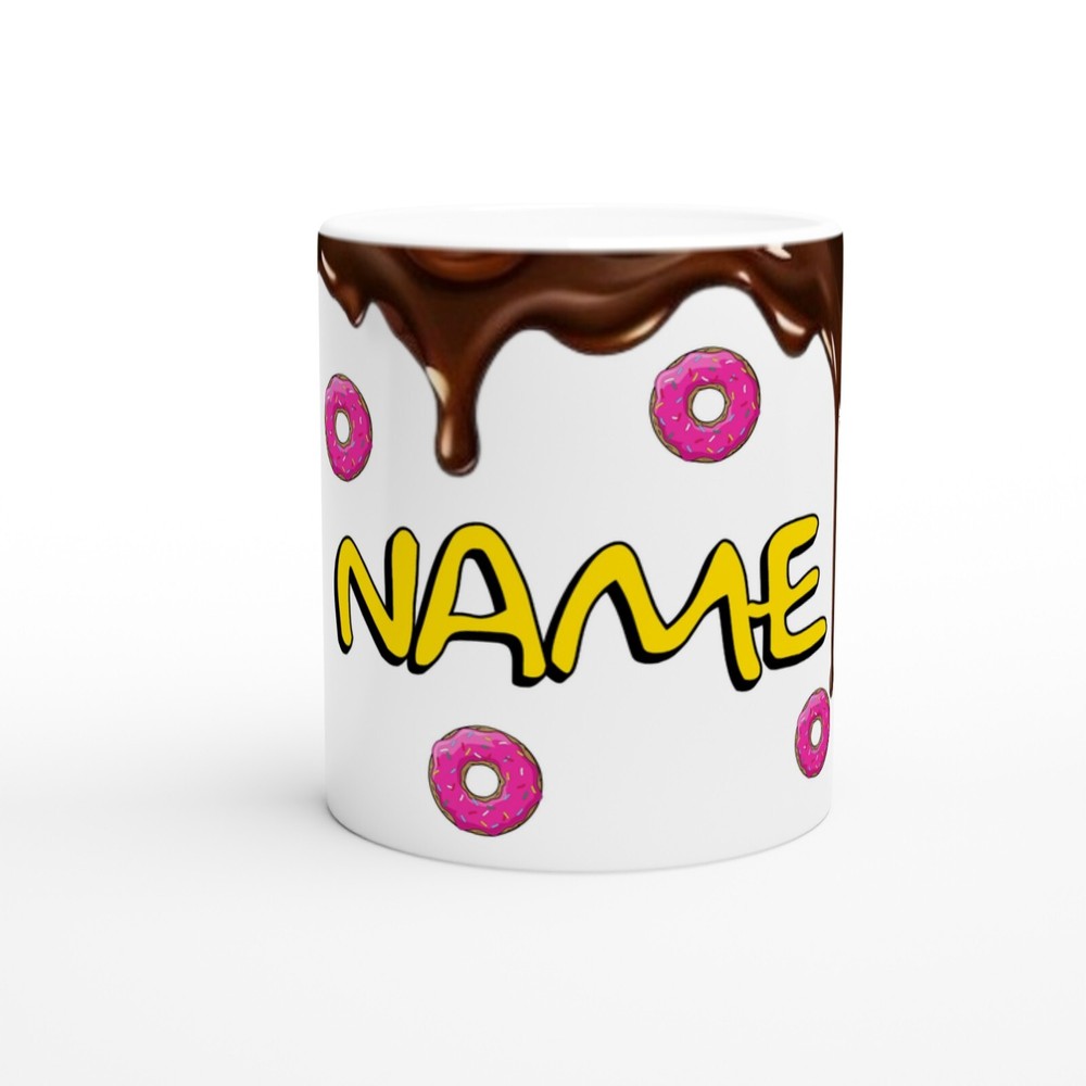Taza Personalizada Simpsons con Diseño Divertido de Donas y Chocolate