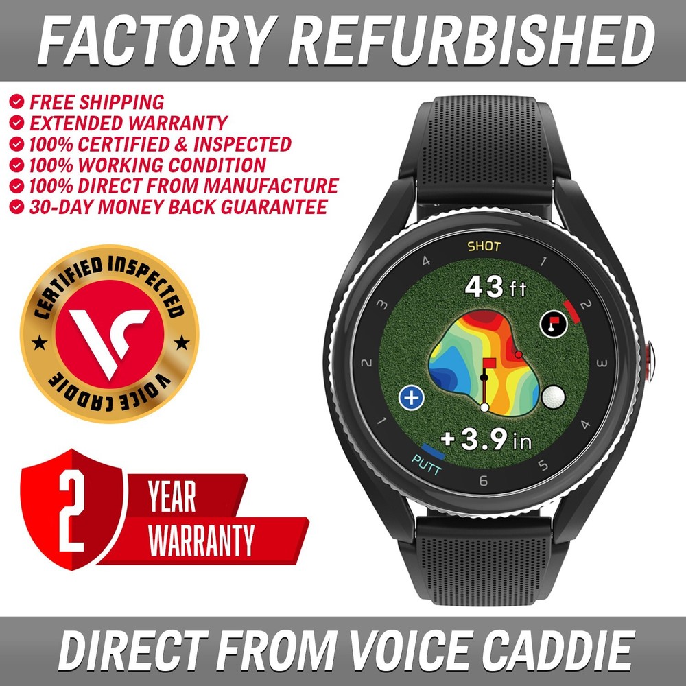 Voice Caddie T9 Golf GPS Watch with Green Undulation V.AI 3.0 Black UVC-image