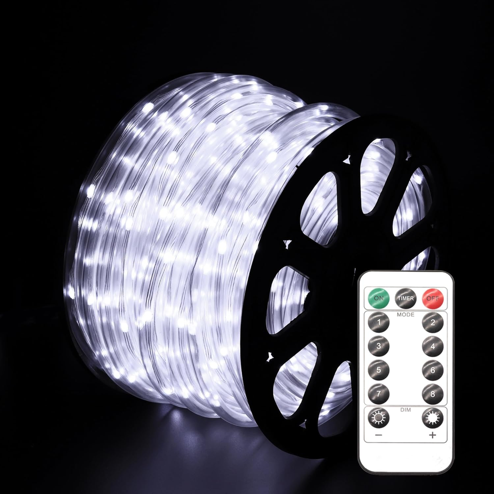 LED Rope Lights for Outside,10Ft Waterproof Led Rope Lighting 43 Leds 110V 8 Mod