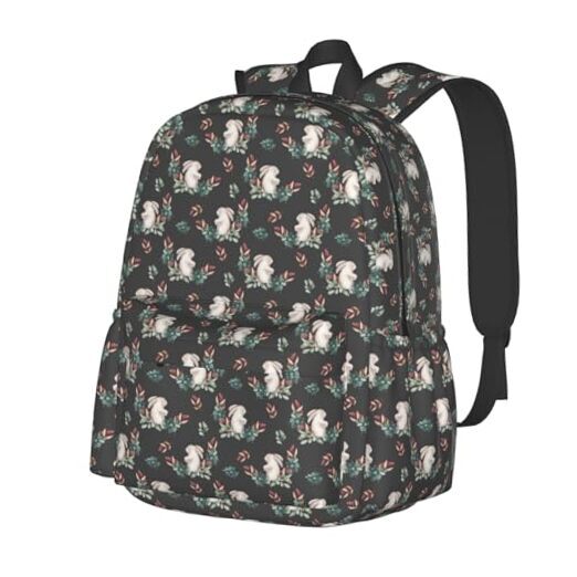 Casual Watercolor Rabbit Laptop Backpack for School Travel Daypack  