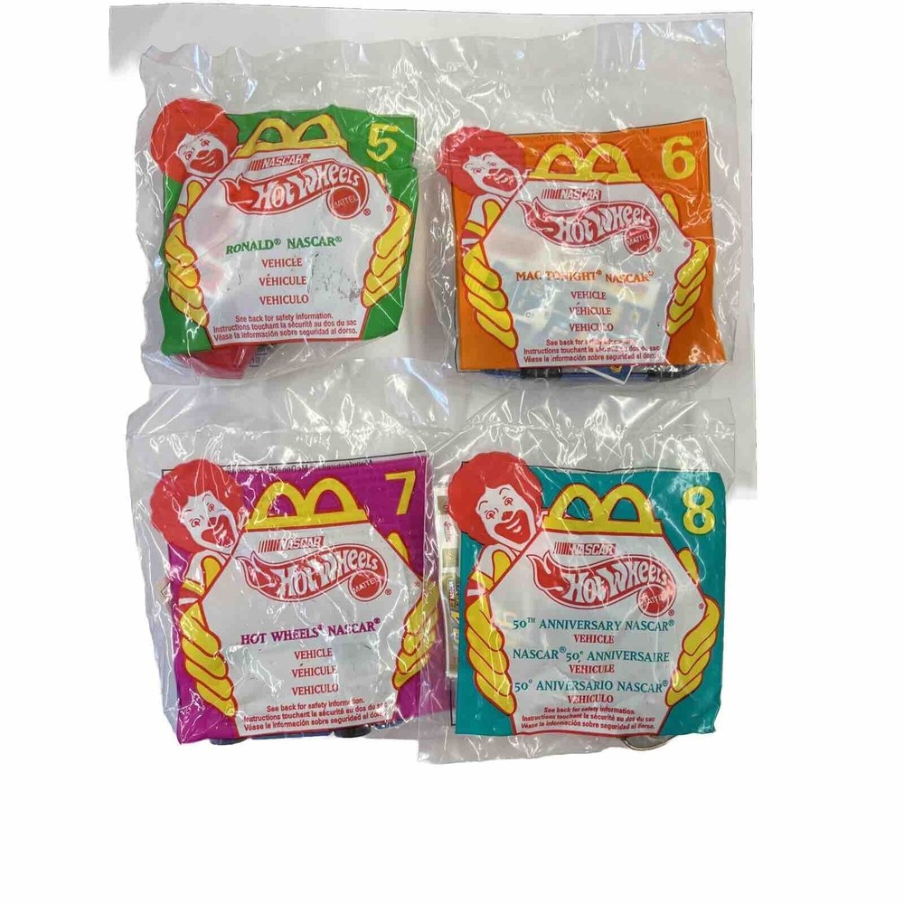 Hot Wheels NASCAR 1998 Mcdonalds Happy Meal 5-8