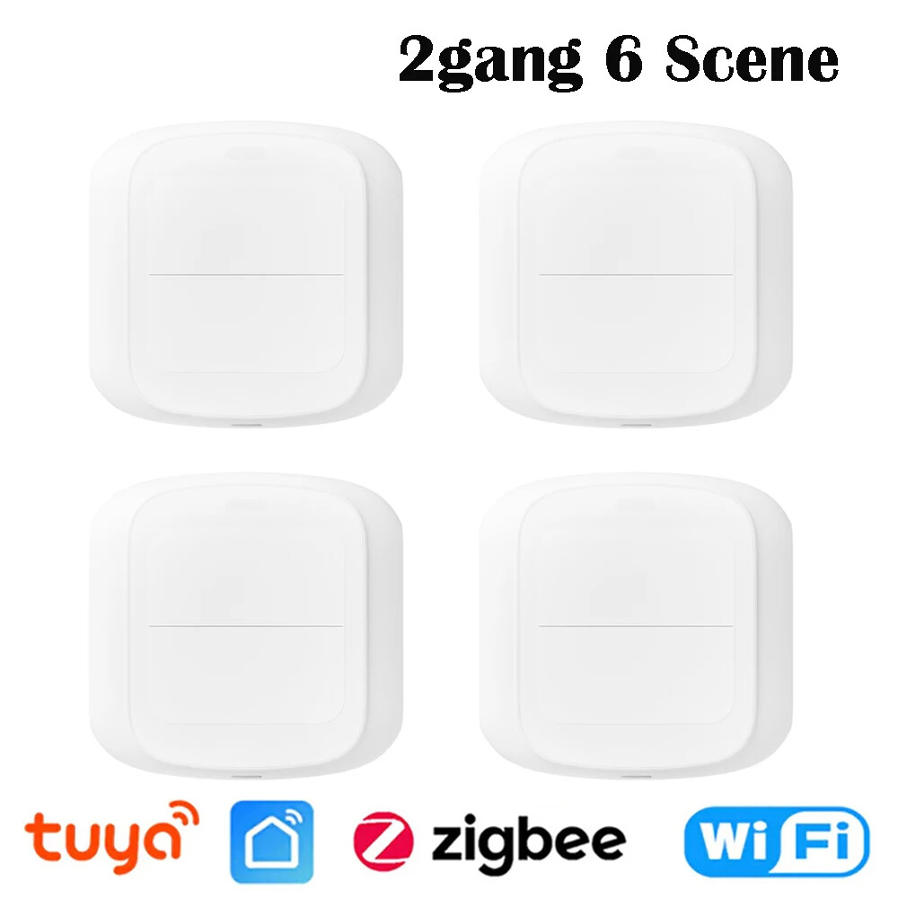 Tuya Smart WiFi Zigbee 2-Gang 6-Scene Wireless Push Button Switch