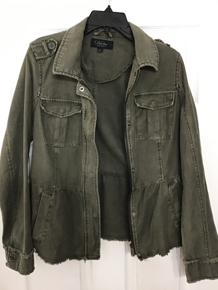 New York RB4 coffee shop Utility Jacket  Olive Green Medium