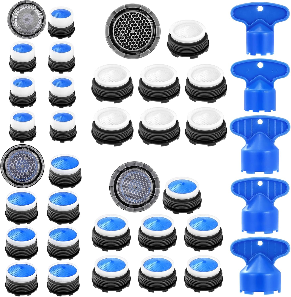 28 Pcs Faucet Aerator Kit with 5 Pcs Removal Key for Easy Replacement