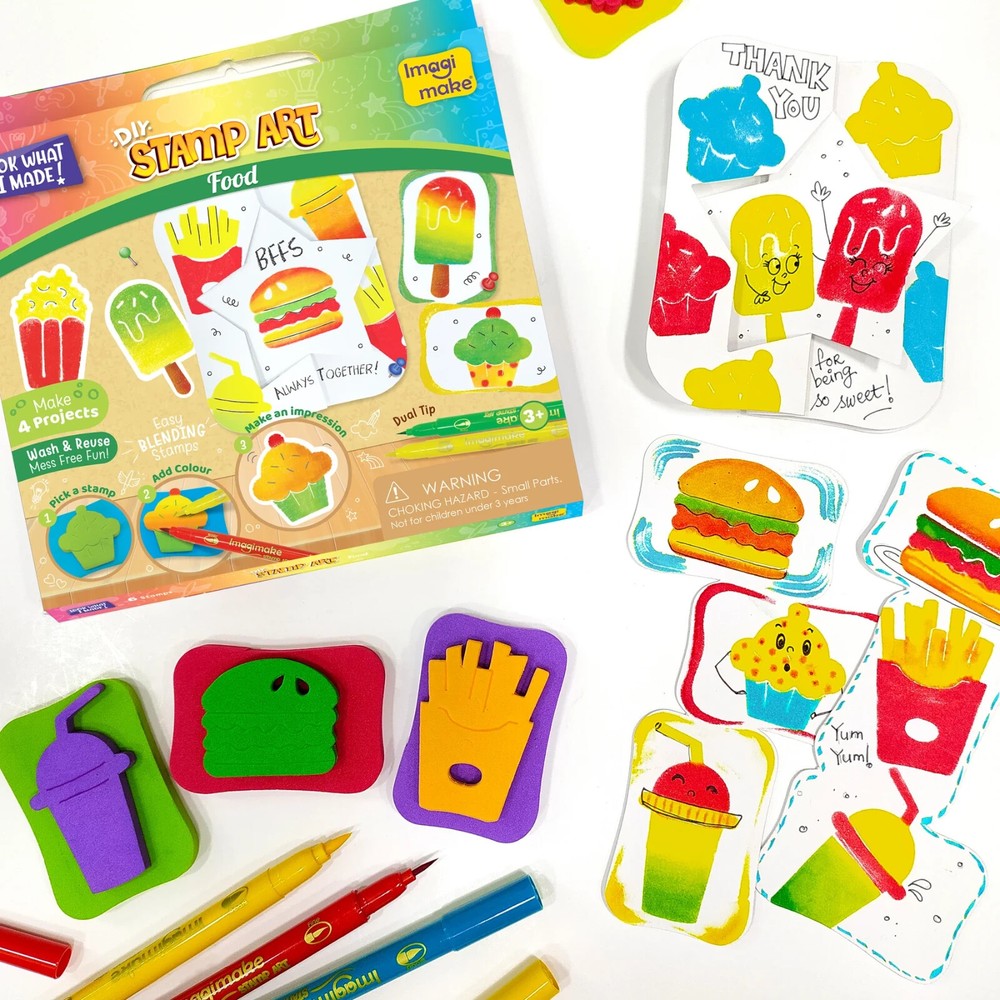 Create Stunning Food-Themed Stamp Art for Kids Age 3 and Up