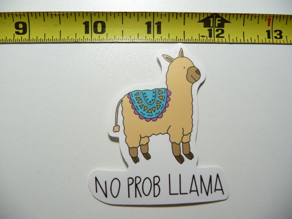 NO PROBLLAMA DECAL STICKER PROB LLAMA SMILING LOOKING RIGHT FARM PET