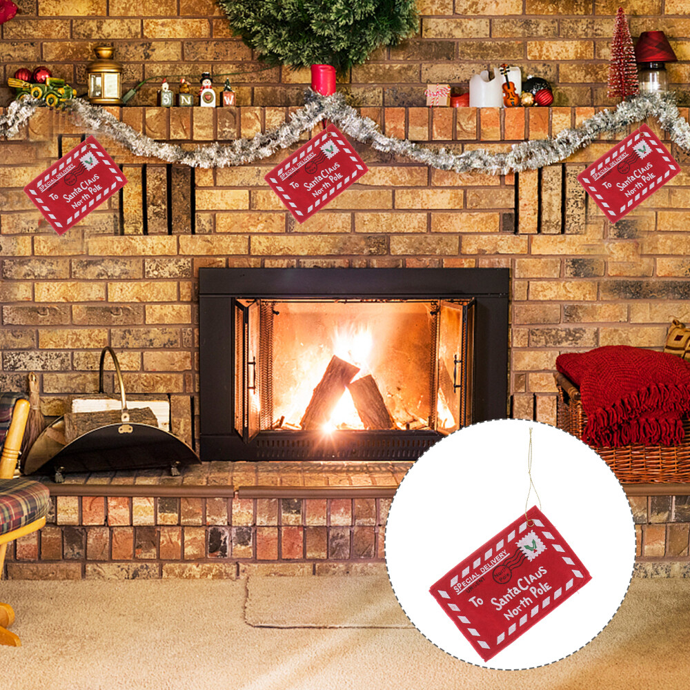 Ornament to Hide Money Christmas Santa Claus Felt Envelope Red