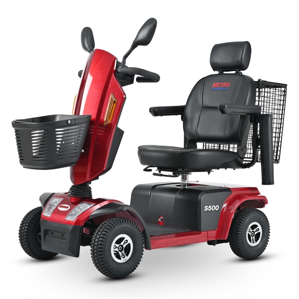 4 Wheels Electric Mobility Scooter Heavy Duty All Terrain 500W 52AH Red w/Basket