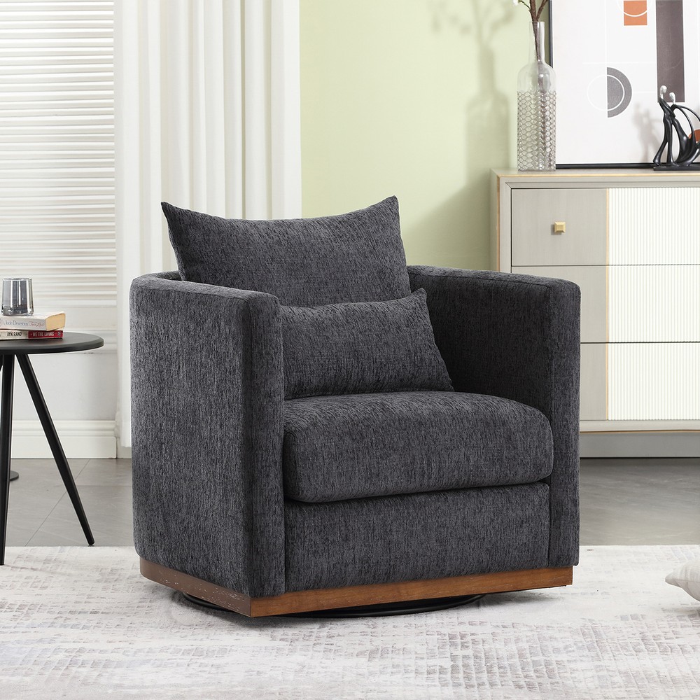 Coolmore 360 Swivel Round Barrel Chair - Modern Comfy Living Room Accent Sofa