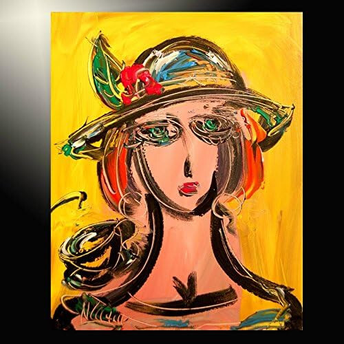 PORTRAIT  ABSTRACT BY MARK KAZAV - ORIGINAL OIL PAINTING ABSTRACT MODERN ART